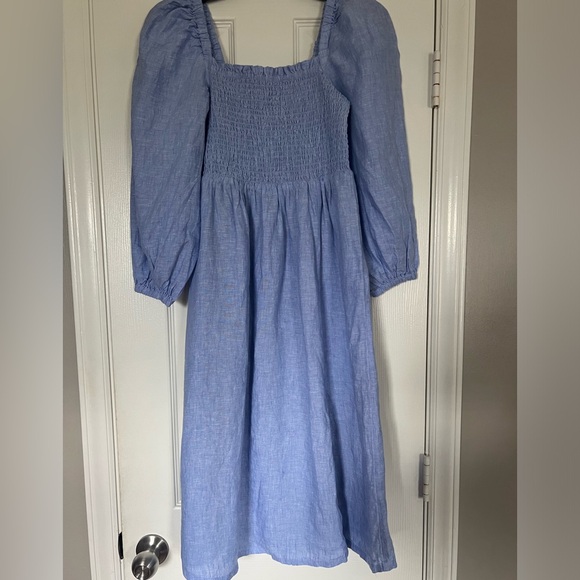NWT J Crew Linen Daydream Dress in French Blue size S Petite - Picture 3 of 12